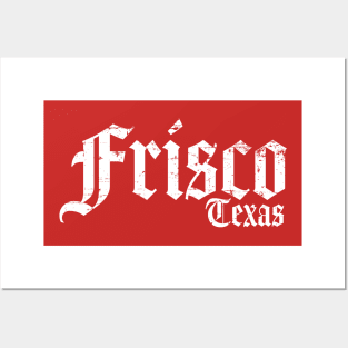 Frisco Texas White Distressed Posters and Art